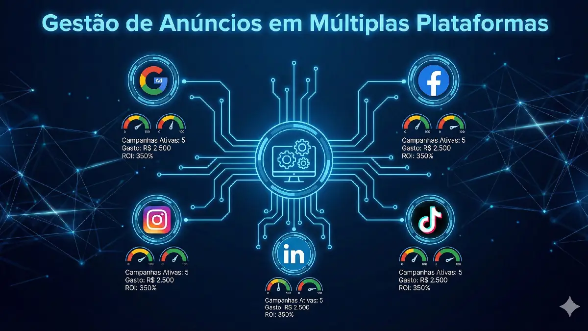 Painel com resultados de tráfego pago